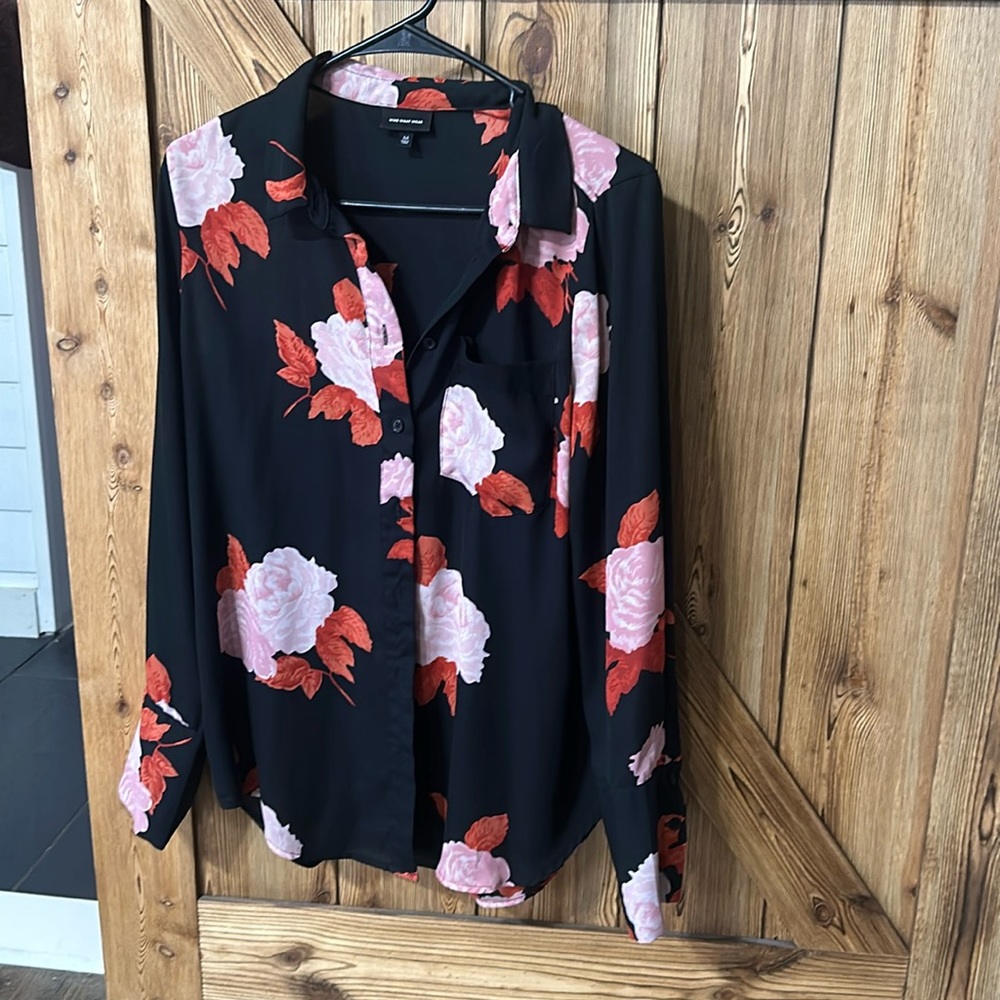 Sheer Button down blouse - size medium